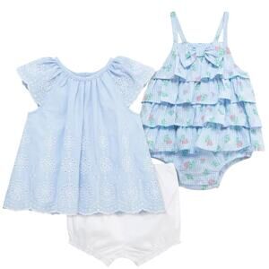 Little Me Girl’s Blue and White Eyelet Dress Outfit Set Size 24 Month’s NWT